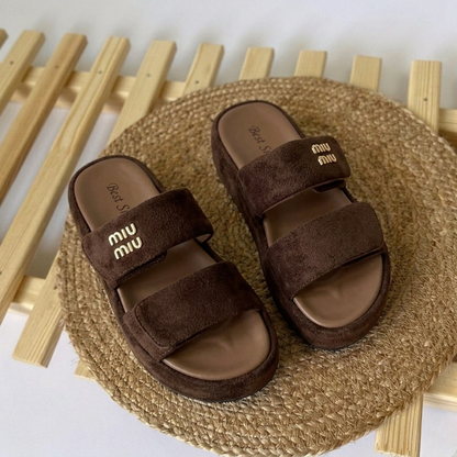 Comfort Dual-Strap Suede Slides – Lightweight Everyday Sandals