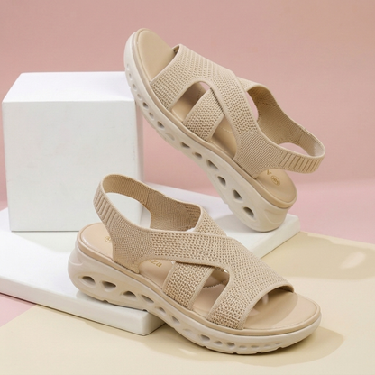 AnaLiza Women's Lightweight Comfort Wedge Sandals – Breathable Stretch Slingback