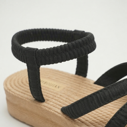 Women's Lightweight Platform Comfort Sandals – Elastic Multi-Strap Casual Summer Flats