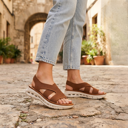 AnaLiza Women's Lightweight Comfort Wedge Sandals – Breathable Stretch Slingback