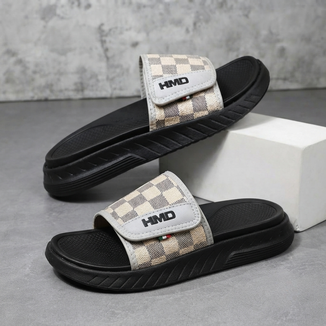 Sandales Coulissantes Confort Réglables HMD pour Hommes – Claquettes Légères et Rembourrées à Enfiler