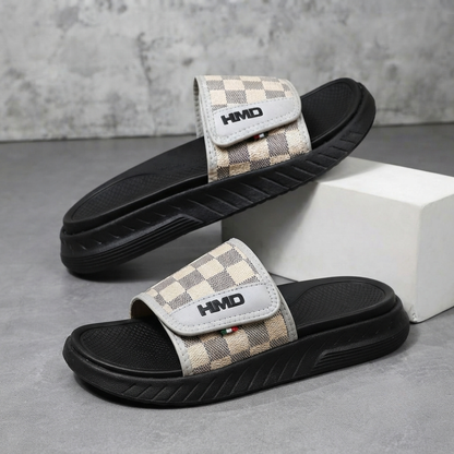 Sandales Coulissantes Confort Réglables HMD pour Hommes – Claquettes Légères et Rembourrées à Enfiler