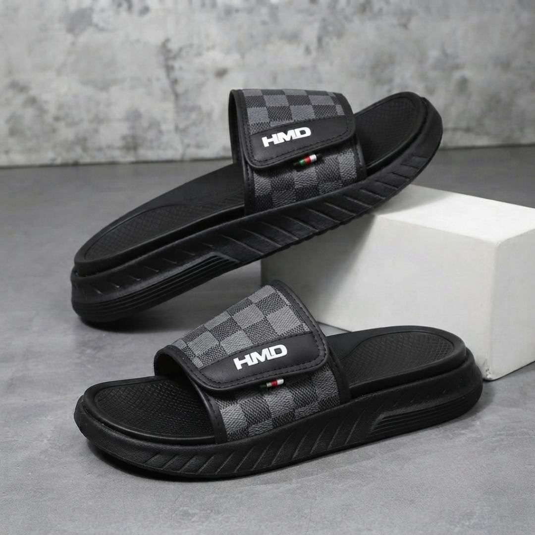 Sandales Coulissantes Confort Réglables HMD pour Hommes – Claquettes Légères et Rembourrées à Enfiler