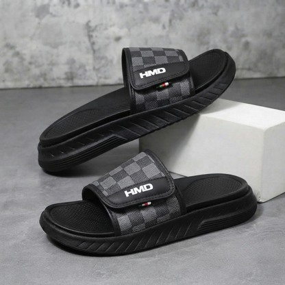 Sandales Coulissantes Confort Réglables HMD pour Hommes – Claquettes Légères et Rembourrées à Enfiler
