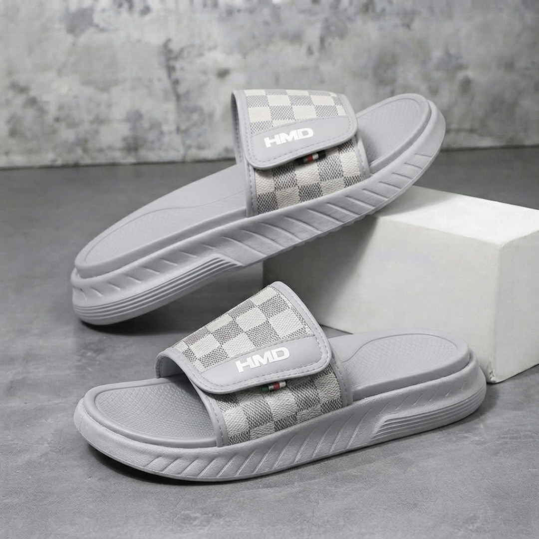 Sandales Coulissantes Confort Réglables HMD pour Hommes – Claquettes Légères et Rembourrées à Enfiler