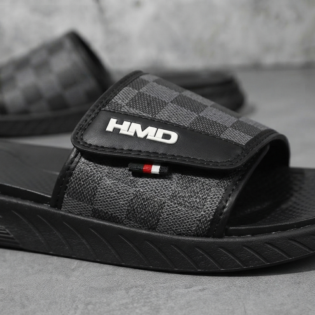 Sandales Coulissantes Confort Réglables HMD pour Hommes – Claquettes Légères et Rembourrées à Enfiler