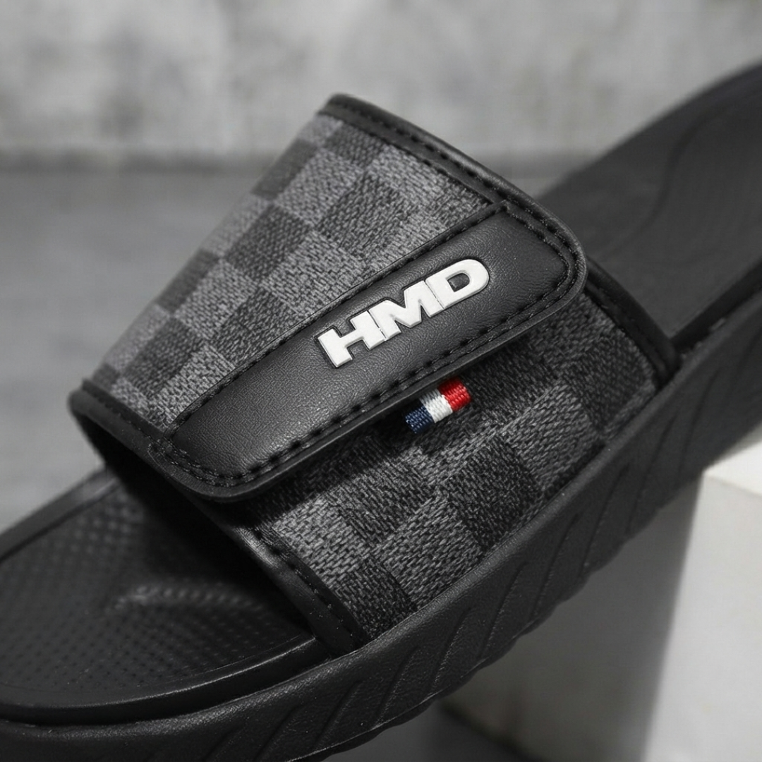 Sandales Coulissantes Confort Réglables HMD pour Hommes – Claquettes Légères et Rembourrées à Enfiler