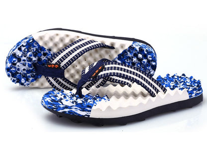 شبشب تدليك رجالي جديد 2025 – مقاوم للانزلاق والتآكل، مطاطي للشاطئ، صندل صيفي للاستخدام الخارجي