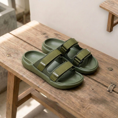 Sandales décontractées à enfiler pour homme avec double bride – Légères et confortables
