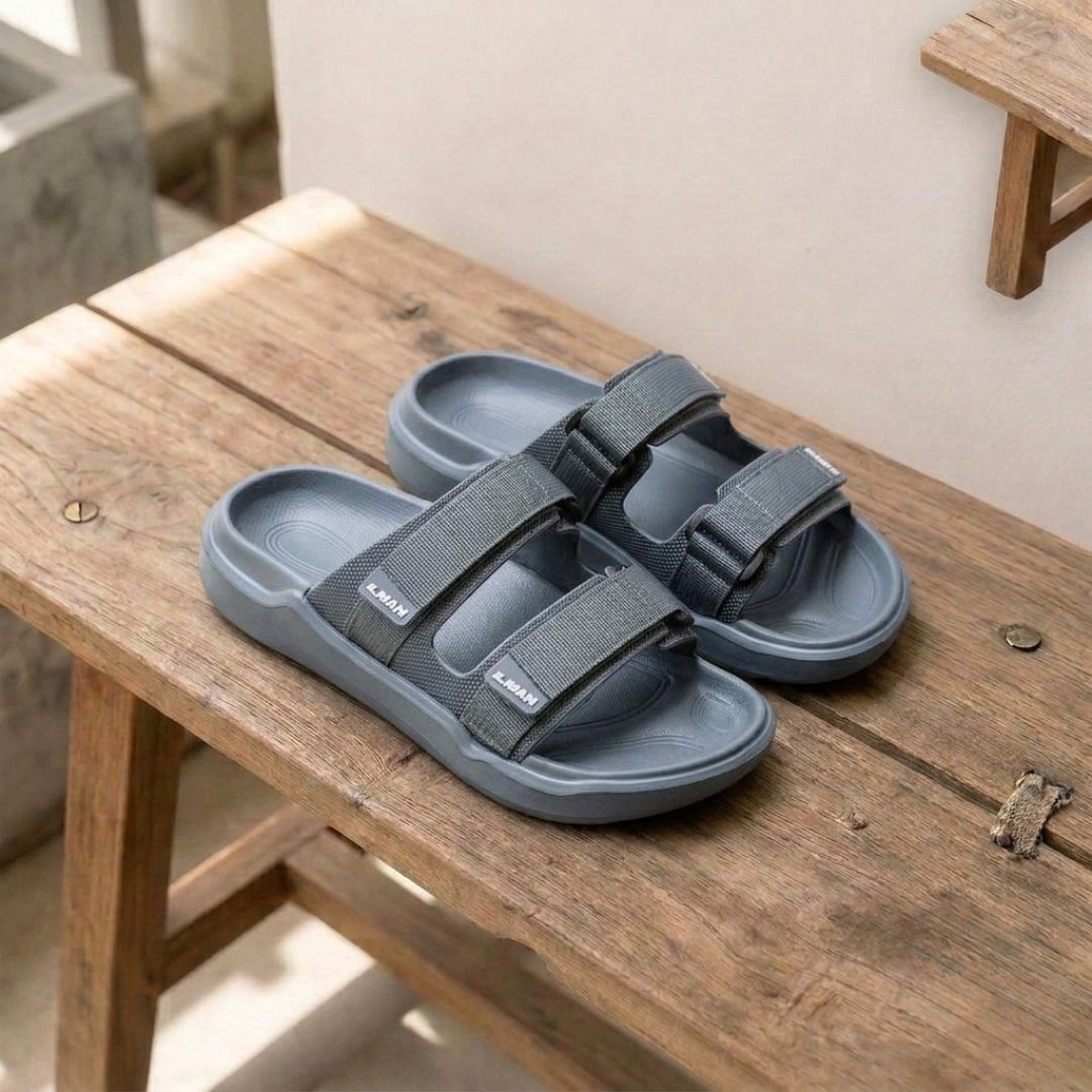 Sandales décontractées à enfiler pour homme avec double bride – Légères et confortables