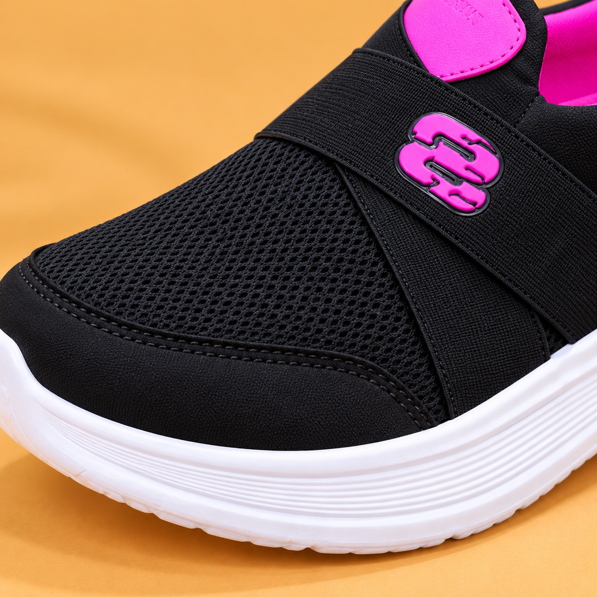 Women’s Slip-On Sneakers with Mesh Upper, Crossover Straps and Sporty Everyday Style