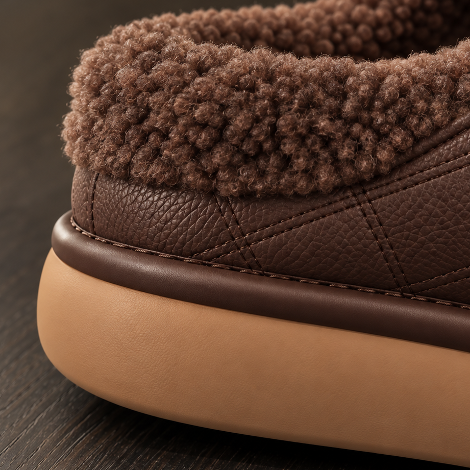 Chaussons matelassés pour femme avec bordure en peluche – Style quotidien confortable