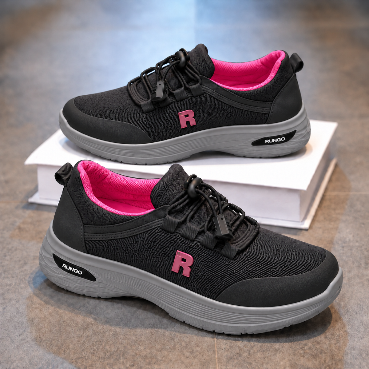 Baskets décontractées pour femme avec lacets à serrage rapide et touches colorées