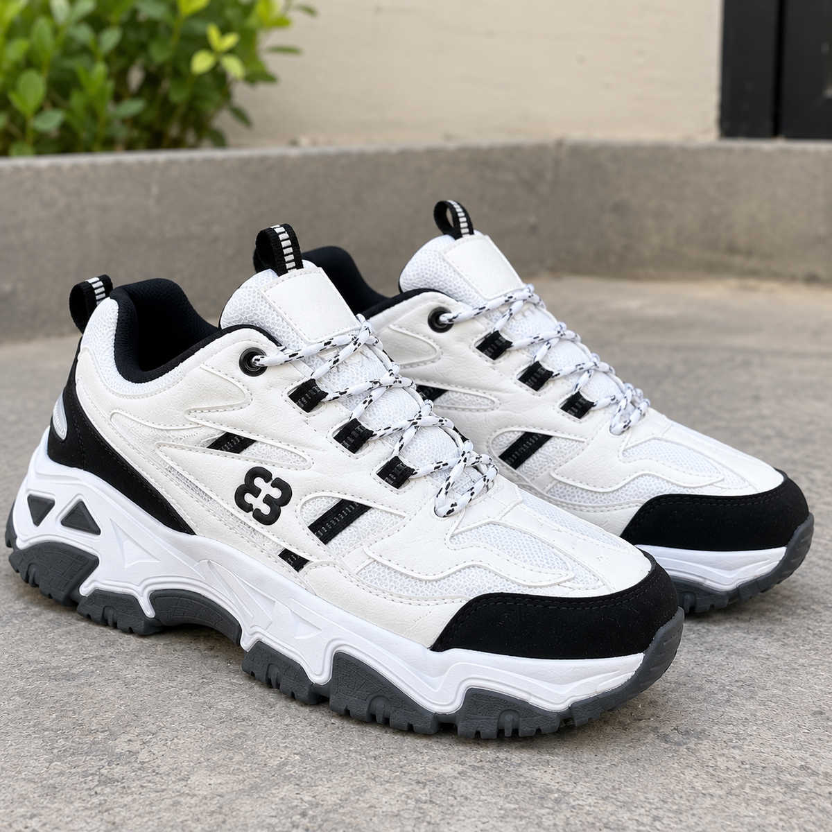 Baskets de sport épaisses pour hommes – Chaussures de course élégantes décontractées et d'extérieur 