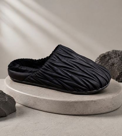 Pantoufles en peluche d'hiver pour femmes – Chaussons d'intérieur à enfiler doublés de polaire chaude 