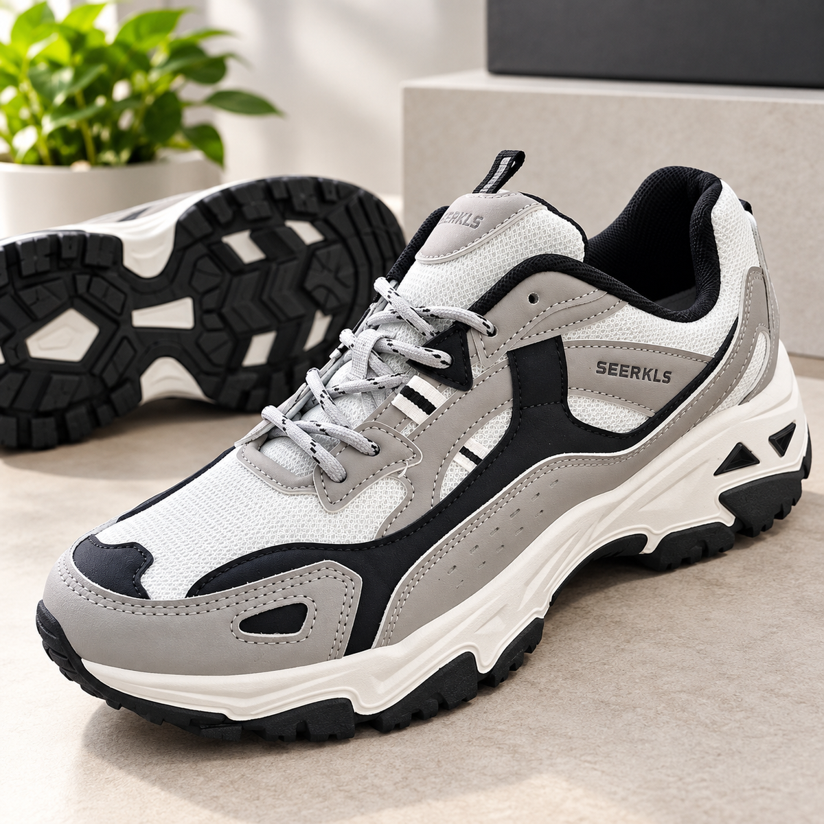 Men’s Sport Sneakers – Black & White