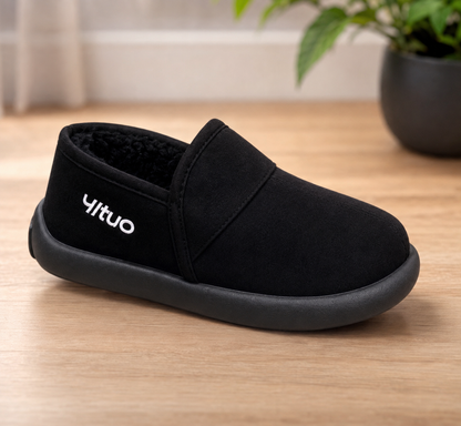 Chaussures d'hiver à enfiler pour femme, camel, doublées de peluche