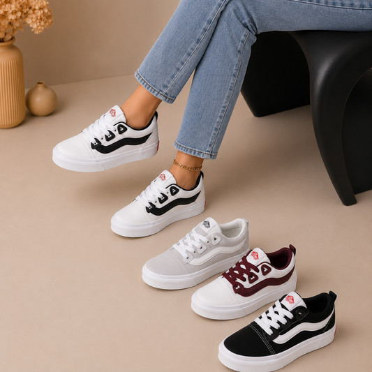Women's Classic Low-Top Casual Sneakers – Lightweight Everyday Lace-Up Shoes