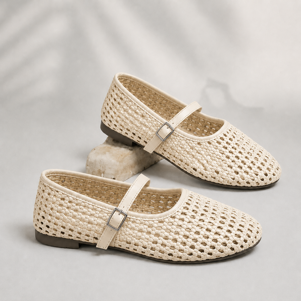 Ballerines Mary Jane tissées confortables pour femme – Chaussures légères et élégantes pour le quotidien