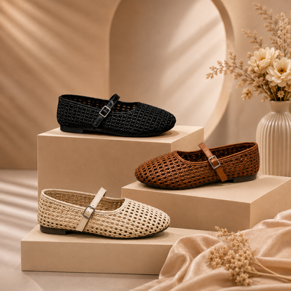 Ballerines Mary Jane tissées confortables pour femme – Chaussures légères et élégantes pour le quotidien