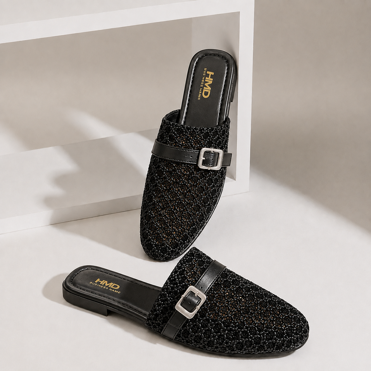 Mules élégantes et confortables pour femme – Légères à enfiler avec boucle chic