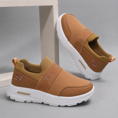 Women’s Comfortable Slip-On Platform Sneakers with Elastic Support Strap