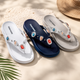 Women's Bohemian Flip Flop Sandals – Rhinestone T-Strap Platform Slides, Lightweight Non-Slip Summer Beach Thong Slippers