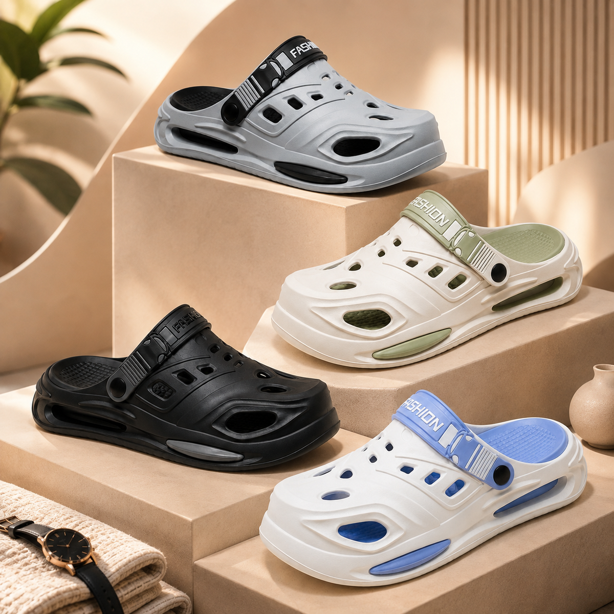 Sabots confortables et légers pour hommes – Sandales modernes respirantes et amorties pour le quotidien