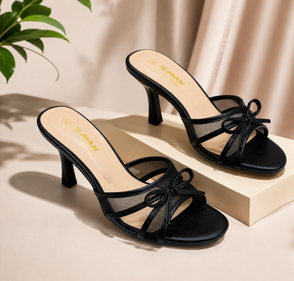 Timeless Elegance Bow Heels – Minimalist Chic Comfort Slip-Ons