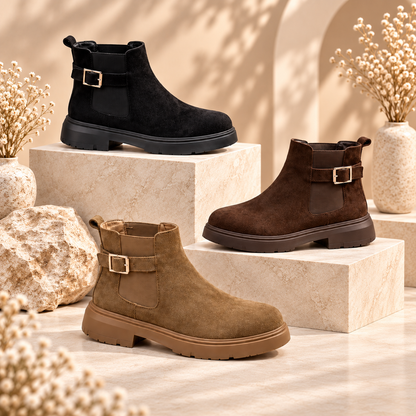 Bottines élégantes pour femme au design moderne avec boucle latérale