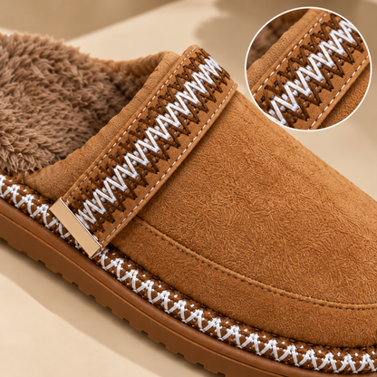 Pantoufles sans gêne effet daim pour femme – Confort douillet et style au quotidien