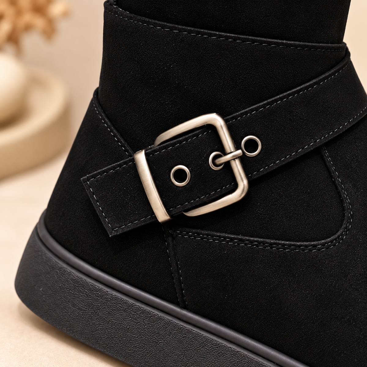 Women’s Buckle Ankle Boots – Stylish Comfort for Everyday Wear