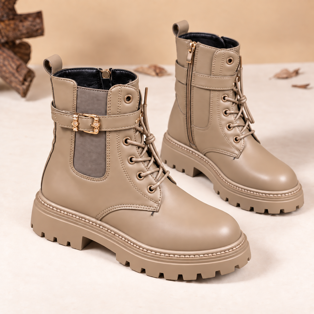 Bottines à boucle épaisses pour femme – Confort et style au quotidien