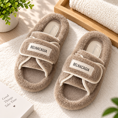 2024 New Trendy Furry Slippers for Women – Autumn/Winter Outdoor & Indoor Korean Style Fashion Flip Flops