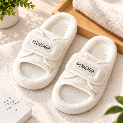 2024 New Trendy Furry Slippers for Women – Autumn/Winter Outdoor & Indoor Korean Style Fashion Flip Flops