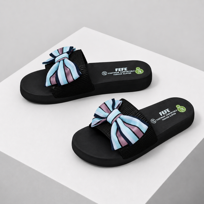 Women’s Stylish Bow-Detail Platform Slippers – Comfortable Fashion Sandals