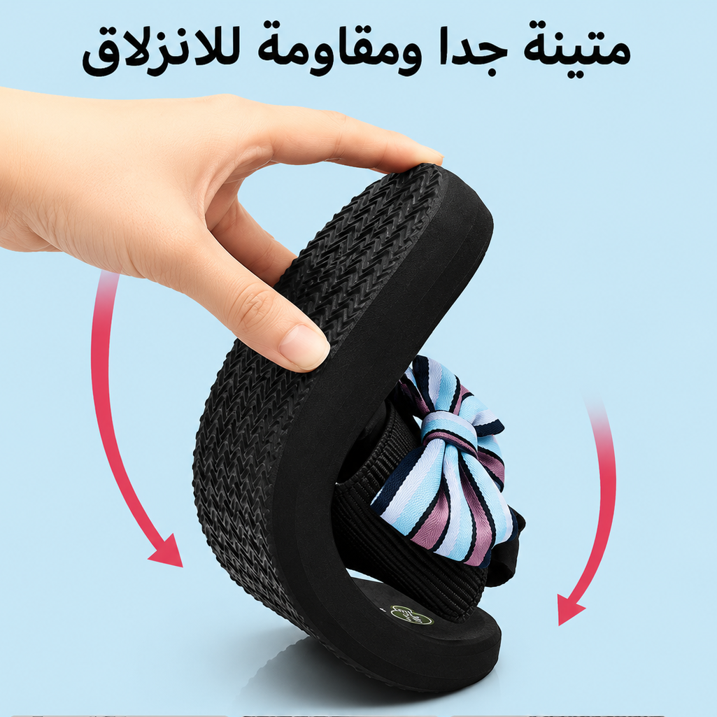 Women’s Stylish Bow-Detail Platform Slippers – Comfortable Fashion Sandals