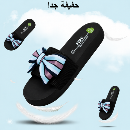Women’s Stylish Bow-Detail Platform Slippers – Comfortable Fashion Sandals