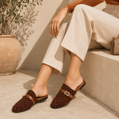 Mules élégantes et confortables pour femme – Légères à enfiler avec boucle chic