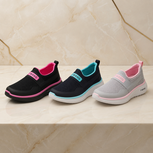 Women’s Lightweight Breathable Slip-On Sneakers – Comfortable Everyday Walking Shoes