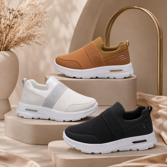 Women’s Comfortable Slip-On Platform Sneakers with Elastic Support Strap