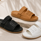 Women's Double Strap Flat Slide Sandals – Adjustable Buckle Casual Summer Slippers, Lightweight Comfort Open Toe Beach Shoes