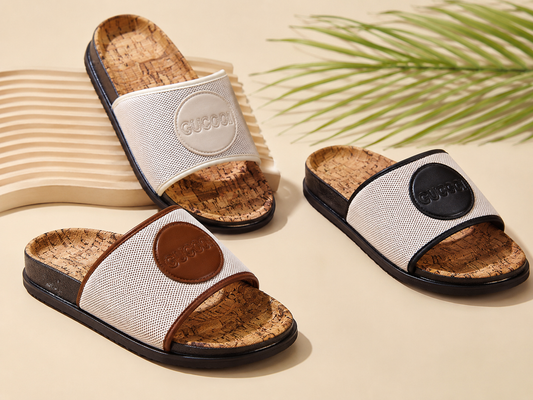 Women's Cork Footbed Slide Sandals – Lightweight Non-Slip Summer Slippers