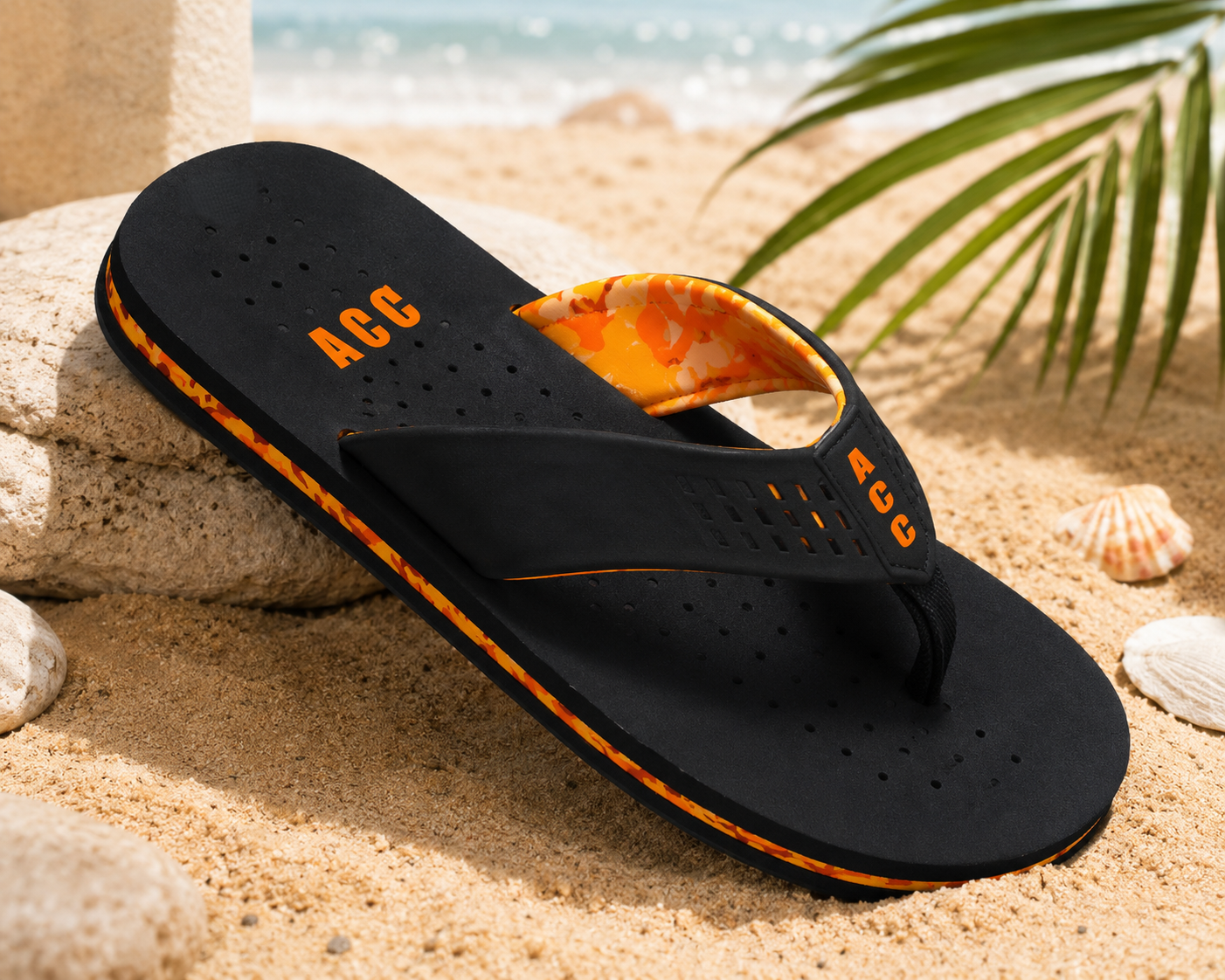 Men's Lightweight – Soft Cushioned Beach Sandals, Non-Slip Summer Casual Thong Slippers for Indoor & Outdoor