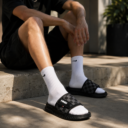 Sandales Coulissantes Confort Réglables HMD pour Hommes – Claquettes Légères et Rembourrées à Enfiler