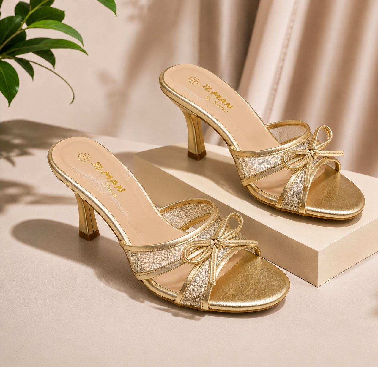 Timeless Elegance Bow Heels – Minimalist Chic Comfort Slip-Ons
