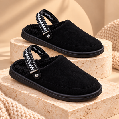 Pantoufles confortables à bride arrière – Chaussons d'hiver doublés de molleton 2