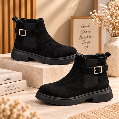 Bottines élégantes pour femme au design moderne avec boucle latérale