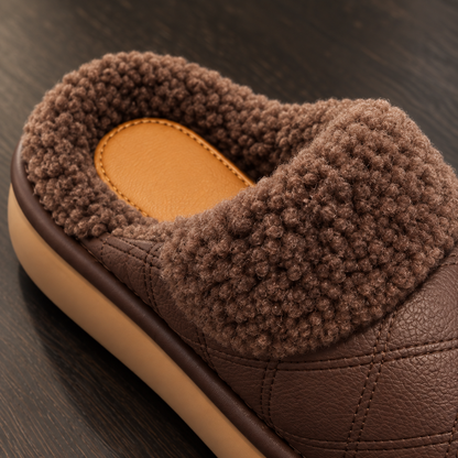 Chaussons matelassés pour femme avec bordure en peluche – Style quotidien confortable