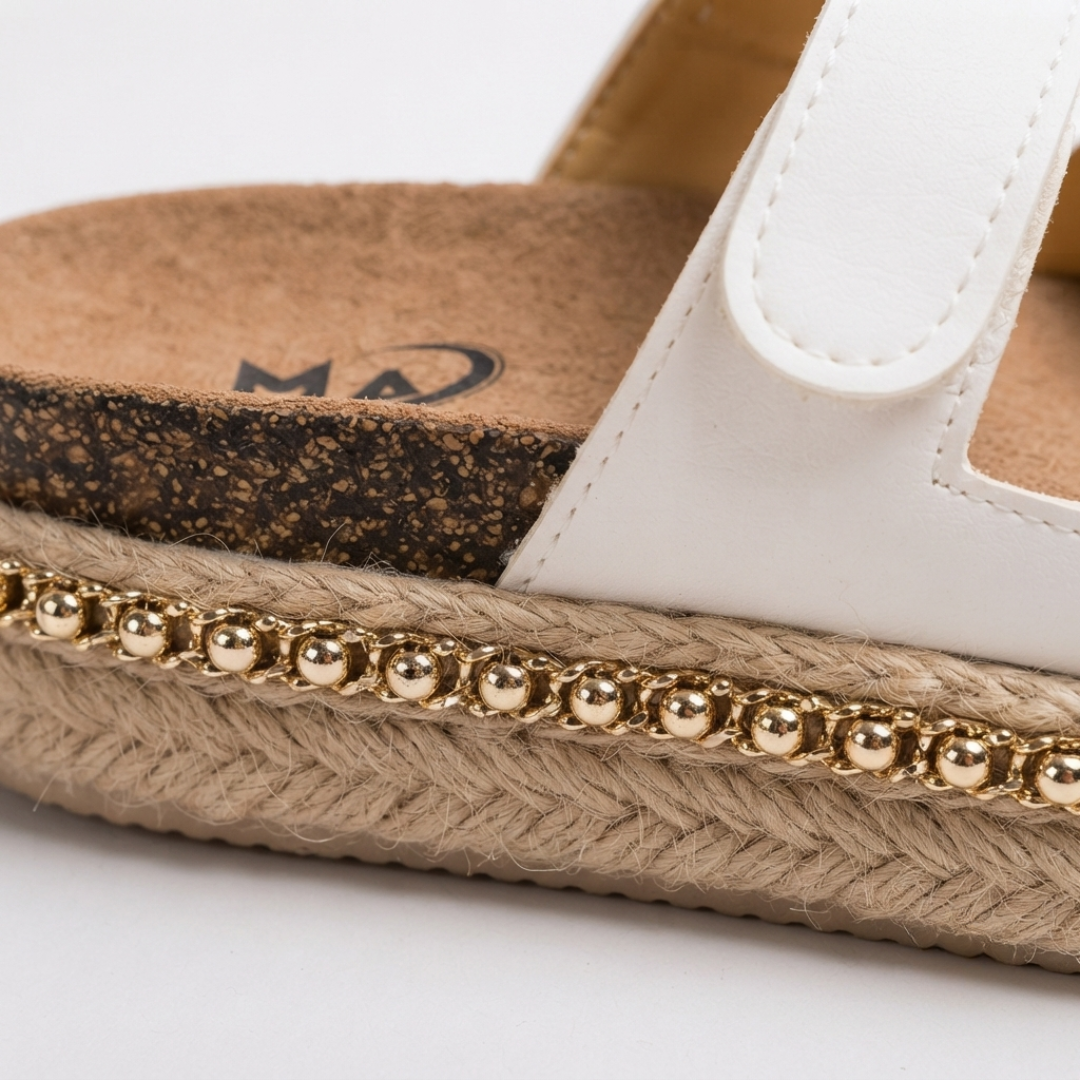 Women’s H-Strap Comfort Platform Sandals – Cushioned Footbed & Decorative Sole